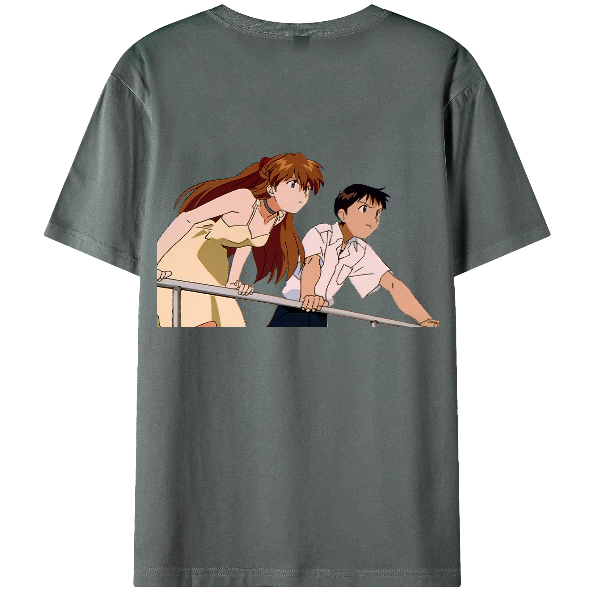（画像用） EVA 新世紀エヴァンゲリオン 綿100％ メンズ半袖Tシャツ（バックプリント） 通気性